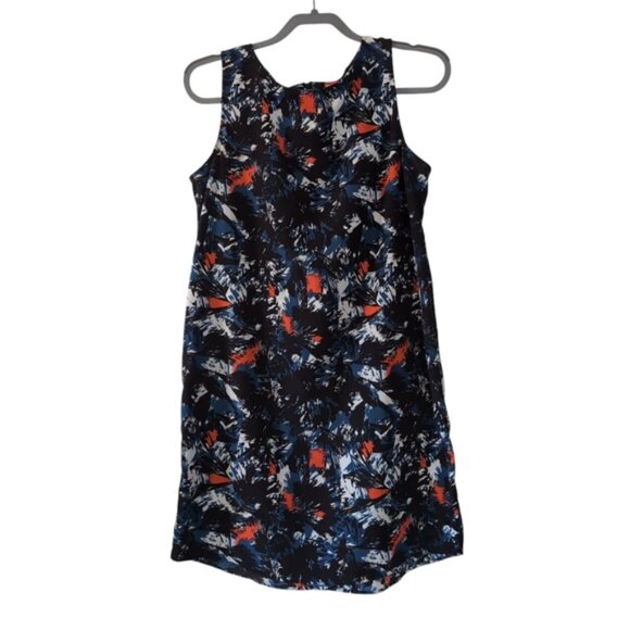 Nordstrom Halogen Abstract Lightweight Summer Artsy Shift Retro Dress M - Picture 2 of 10